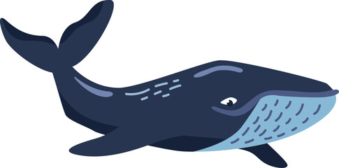 Sticker - humpback sealife cute design