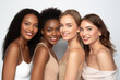 © Surachetsh - Diverse women with radiant complexions on a studio background, embodying wellness, empowerment, and makeup. Generative AI.