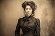 © sam - Old black and white studio portrait photograph from the Victorian era of a young woman