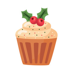 Canvas Print - christmas dessert mistletoe cupcake