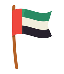 Sticker - uae national day flag in pole