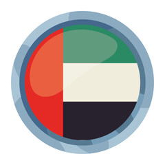 Sticker - uae national day flag button