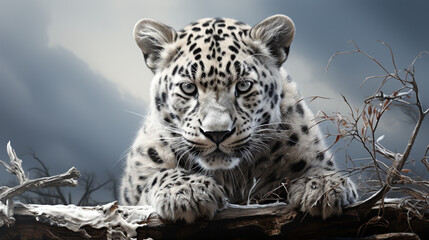 Wall Mural - Portrait of a Snow Leopard, Wildlife Photography