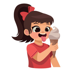 Wall Mural - girl eating ice cream