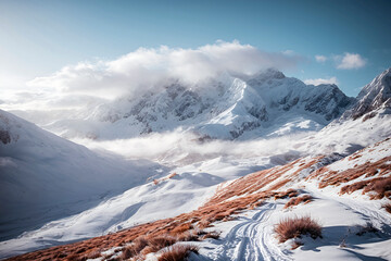 Sticker - Majestic Snow-Capped Mountain Landscape