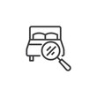 Hotel room inspection line icon
