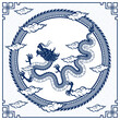 Traditional blue Chinese Dragon