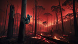 Fototapeta Morze - In the Wake of Destruction: Koalas in Burnt Eucalyptus Forests