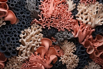 Wall Mural - Colorful corals background