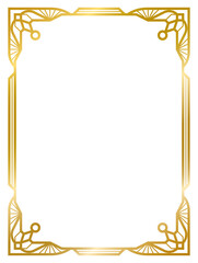 Wall Mural -  decorative frame , ornament frame , art deco gold vintage frame , line geometric frame , wedding label card png transparent background isolated on white background illustration ready to use