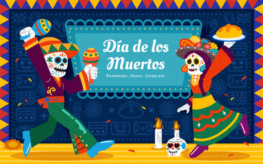 Sticker - Vibrant Day of the dead card