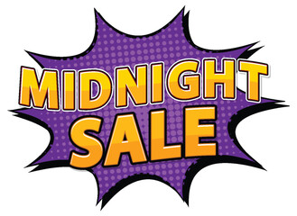 Wall Mural - Midnight Sale: Retro Comic Style Icon Logo