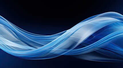 Wall Mural -  a blue and white wave of light on a black background.  generative ai