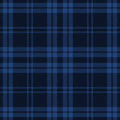 dark navy blue tartan plaid pattern. vector seamless check pattern for plaid fabric, flannel shirt, 
