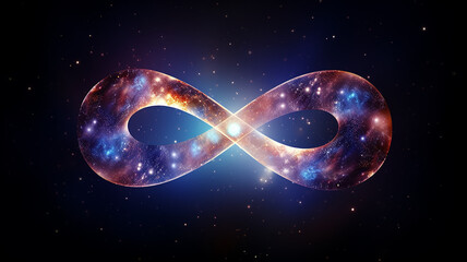 Wall Mural - glowing infinity symbol isolated sign on the background