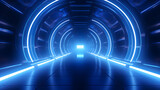 Fototapeta Perspektywa 3d - infinity neon tunnel background, infinity walkway