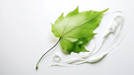 Poster - Leaf shaped recycling symbol on white background