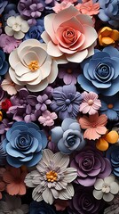 Wall Mural - Abstract background of flowers. Close-up. Floral flower illustration. Generative AI