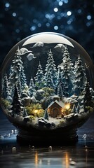 Wall Mural - Concept design for Global warming and preserving life on Earth. Christmas snow globe. Generative AI