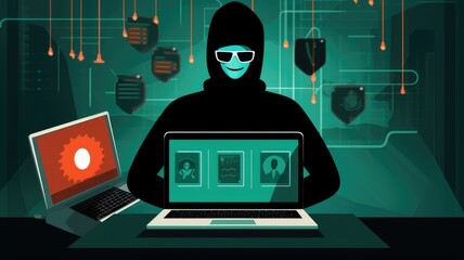Leinwandbilder - Visualize a person configuring privacy settings and using VPNs for enhanced digital privacy