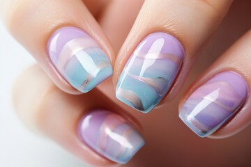 Beautiful nail paint design or art in light purple color