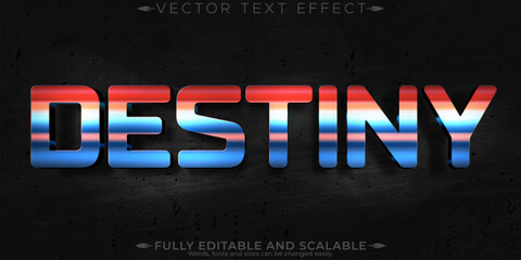 Wall Mural - Destiny text effect, editable metallic and shiny text style