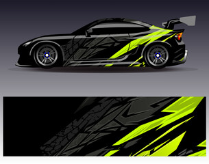 Car wrap design vector.Graphic abstract stripe racing background designs for vehicle, rally, race, adventure and car racing livery