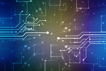Leinwandbilder - Abstract futuristic circuit board Illustration, Circuit board with various technology elements. Circuit board pattern for digital abstract technology background
