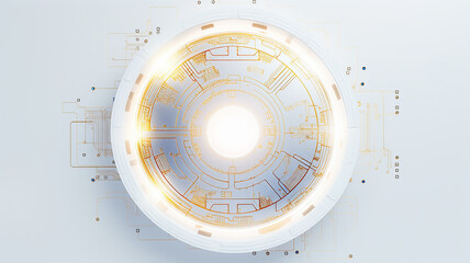 Aufkleber - white computer chip light fluorescent button isolated on the background computer graphics website design