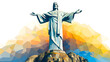 Abstract Cristo Redentor or Christ the Redeemer statue in Rio de Janeiro, Brazil. illustration