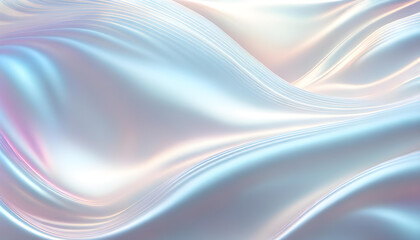 Wall Mural - Abstract background of shiny bright pale whitish iridescent big waves