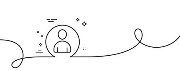 Poster - user line icon. continuous one line with curl. profile avatar sign. person silhouette symbol. avatar