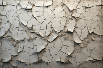 Poster - A close-up photograph of a wall with cracked paint. This image can be used to represent decay, aging, or urban deterioration. Ideal for backgrounds, textures, or conceptual designs.
