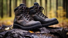 Combat Boots In A Rugged Terrain, Reflecting Toughness And Durability.
