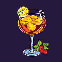 Wall Mural - Sambuca cocktail in a glass, simple vector icon