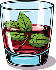 Wall Mural - Sambuca cocktail in a glass, simple vector icon