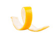 Lemon peel spiral iisolated on transparent or white background