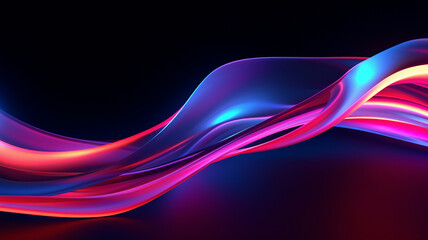 Sticker - abstract background with neon light.