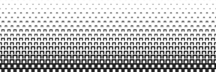 Poster - horizontal black halftone of  square block design for pattern and background.