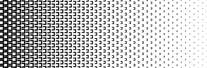 Aufkleber - horizontal black halftone of  square block design for pattern and background.