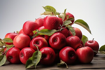 Sticker - apples on a wooden background