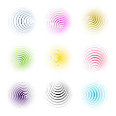 Sticker - Vector circle spiral creative design elements set