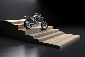 Wall Mural - A 3D illustration depicting a motorcycle ramp. Generative AI