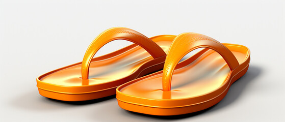 Wall Mural - Moderne Strandmode: Orange Flip-Flops