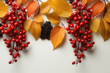 Wall Mural - autumn fruits and berries