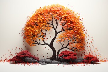 Wall Mural - tree with red berries