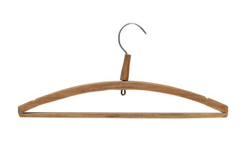 Wall Mural - wooden clothes hanger isolated on transparent background, PNG clip art.