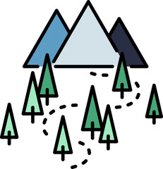 Sticker - Trekking mountain icon