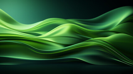 Wall Mural - a green abstract wave background