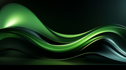 Wall Mural - a green abstract wave background